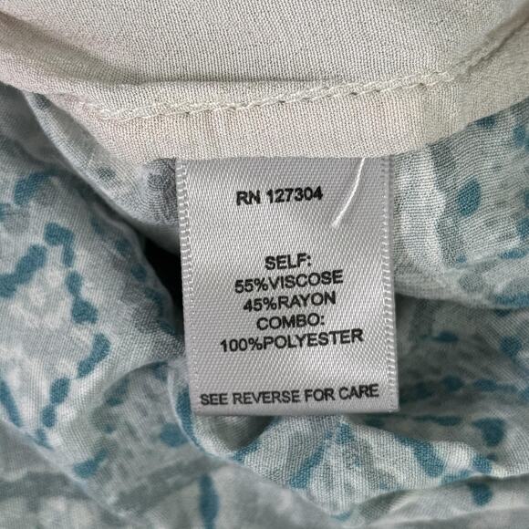 John Mark Tunic Top Womens Medium Boho Patchwork Butterfly Floral Long Shirt M - Picture 9 of 12